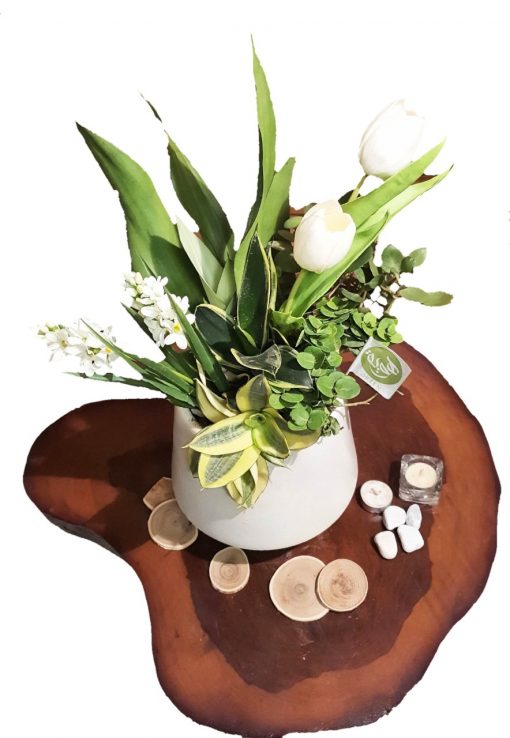 Purify air plants white Artificial flowers with white pot nabatdelivery
